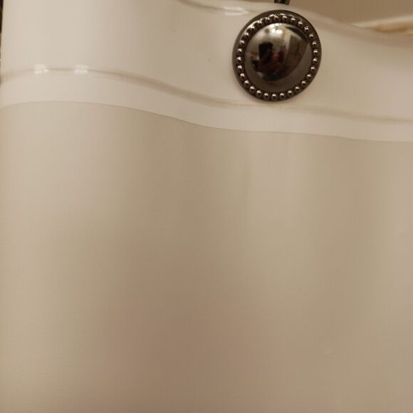 10 Shower Curtain Hooks LUXE Decor Button Style Polished Gunmetal Dark PRETTY! - Picture 9 of 14